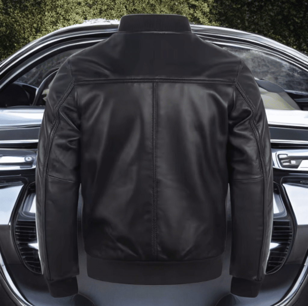 Kurtka pilotka skórzana męska czarna bamberka,LOT - LEU