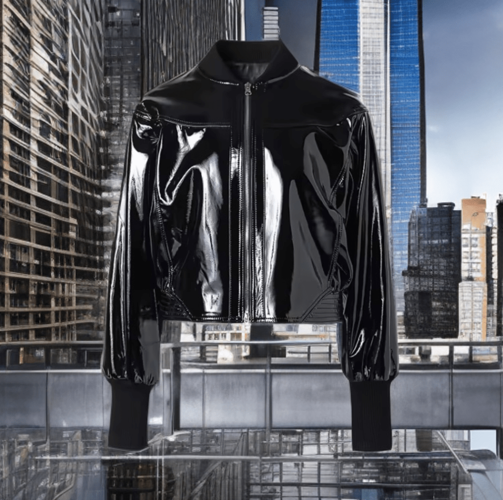 Kurtka skórzana damska czarna skóra lakierowana.  Kurtka ze skóry wiosenna, jesienna od LEU.