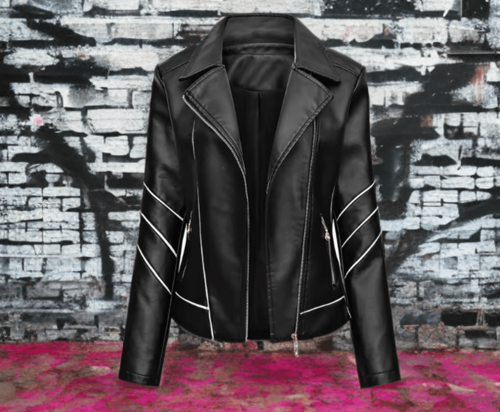 Kurtka skórzana damska czarna ze skóry,TOLA - LEU