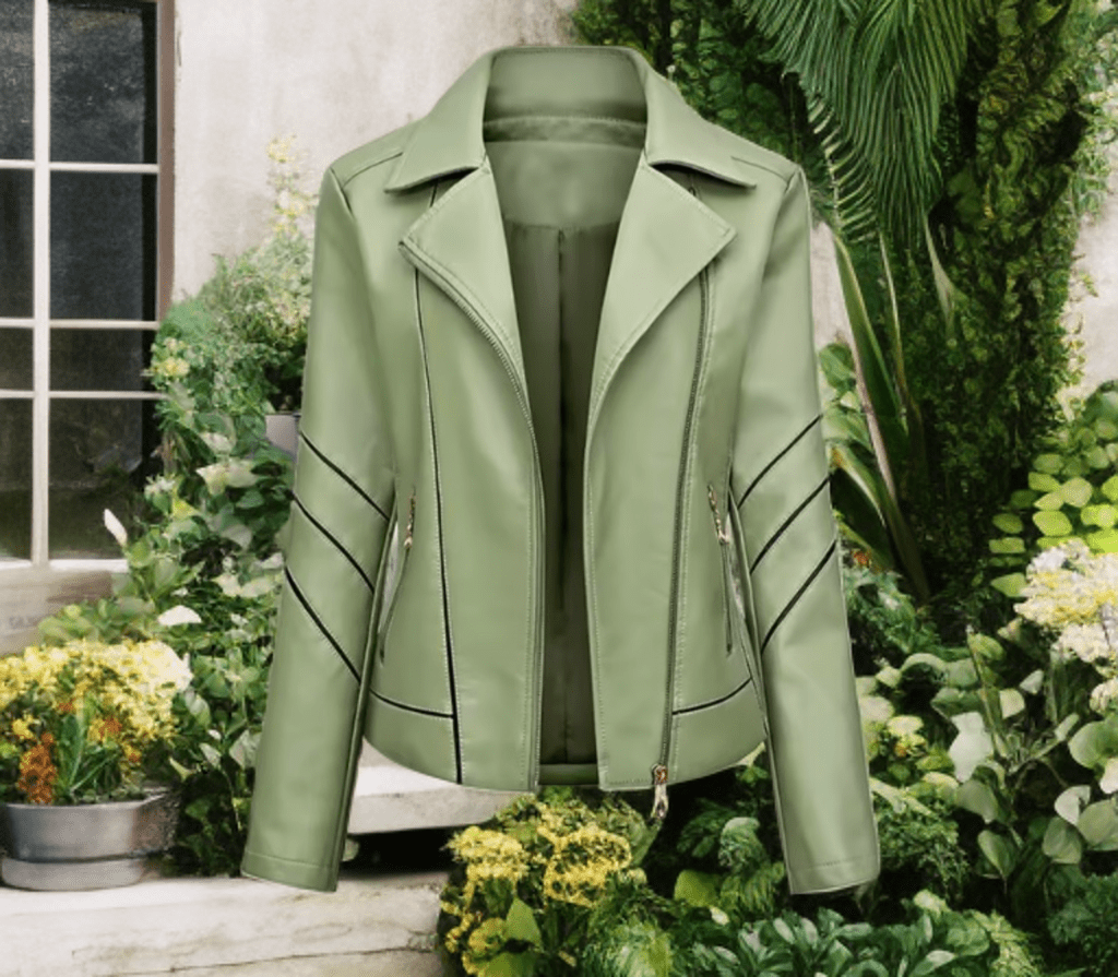 Kurtka skórzana damska oliwkowa ze skóry,TOLA - LEU