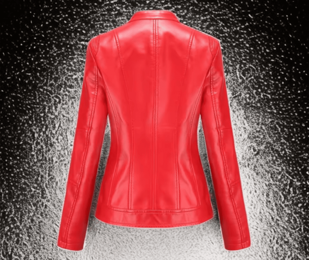 Kurtka skórzana damska z eko skóry czerwona,TESSA-LEU. Kurtka Ze skóry damska wiosenna, jesienna, przejściowa.