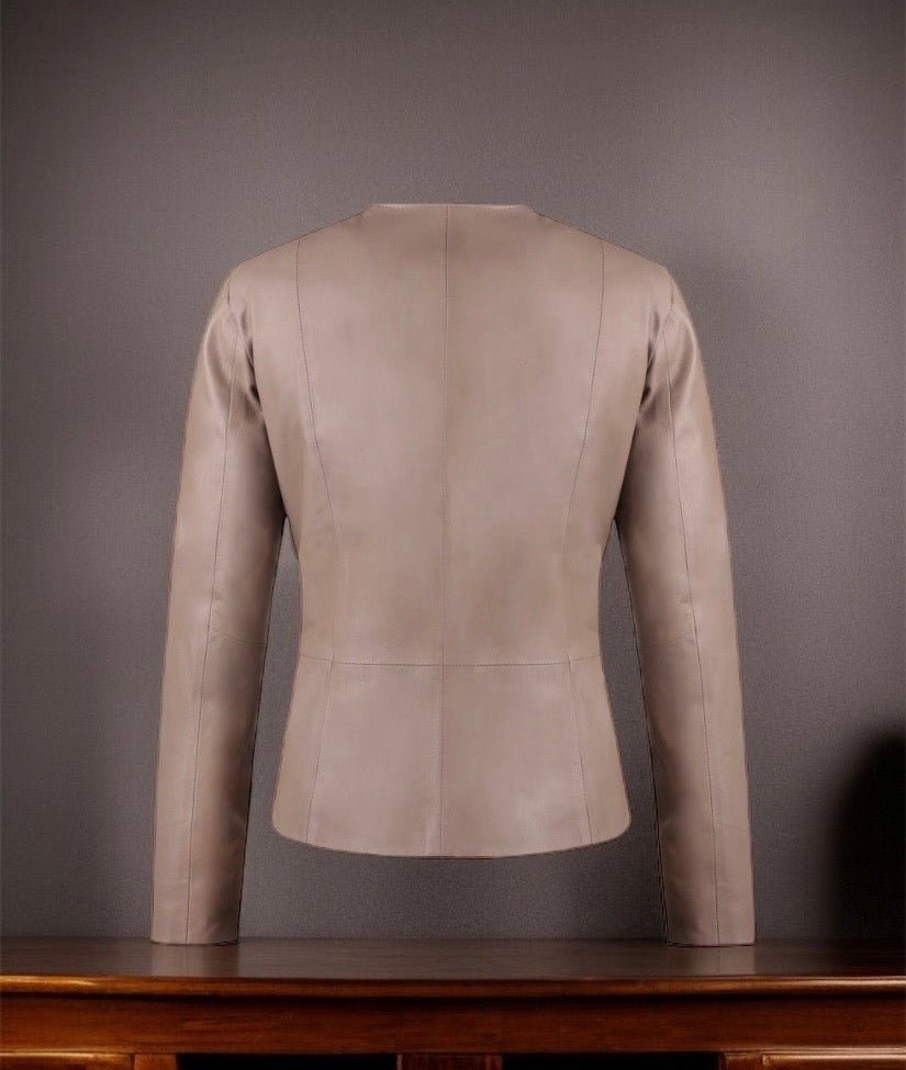 Kurtka skórzana damska z naturalnej skóry mokka, INEZ od LEU. Kurtka ze skóry naturalnej wiosenna, jesienna, przejściowa. 