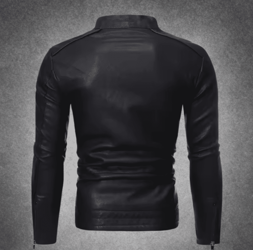 Kurtka skórzana męska ze skóry eko czarna, GOSH