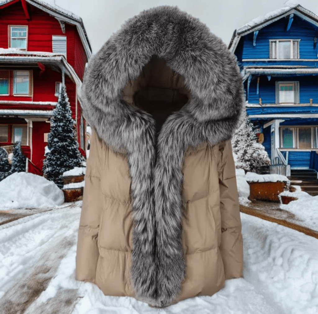 Kurtka z futra lisa naturalnego beżowa, VALETINES - LEU