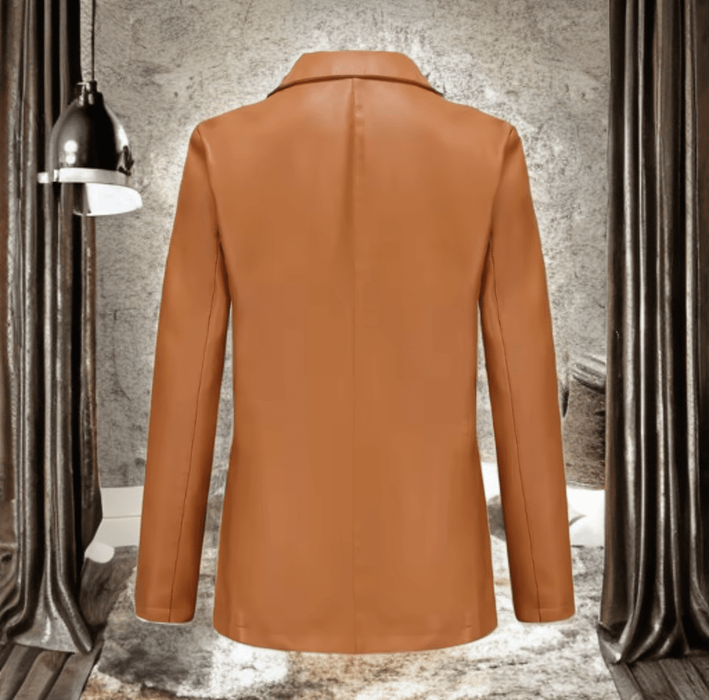 Marynarka skórzana damska brązowa ze skóry, POLA - LEU