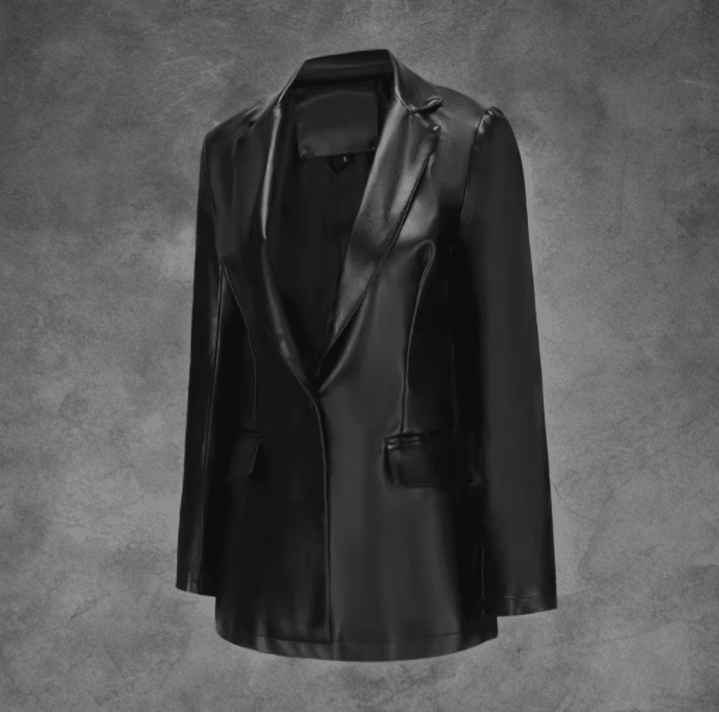 Marynarka skórzana damska czarna, POLA - LEU