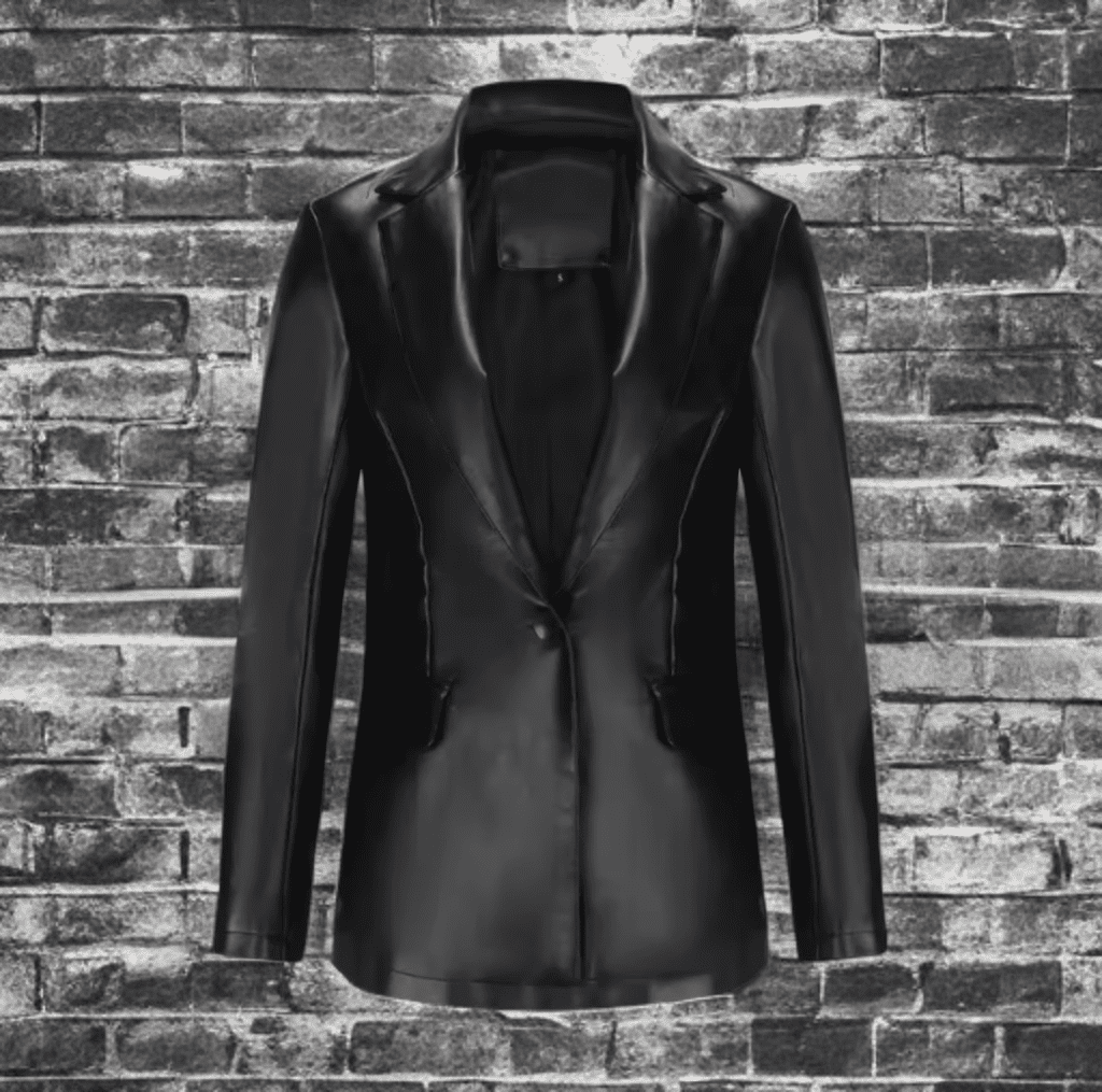 Marynarka skórzana damska czarna, POLA - LEU