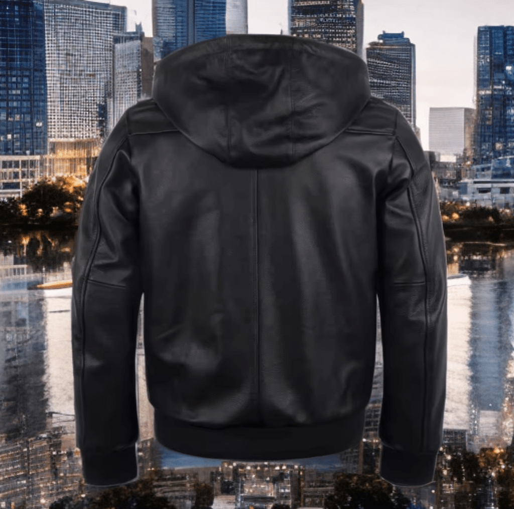 Pilotka skórzana czarna męska ze skóry,LOT - 5 - LEU