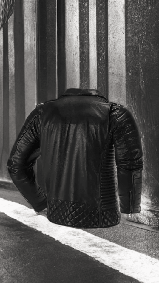 Ramoneska skórzana ze skóry naturalnej czarna motocyklowa-2 - LEU