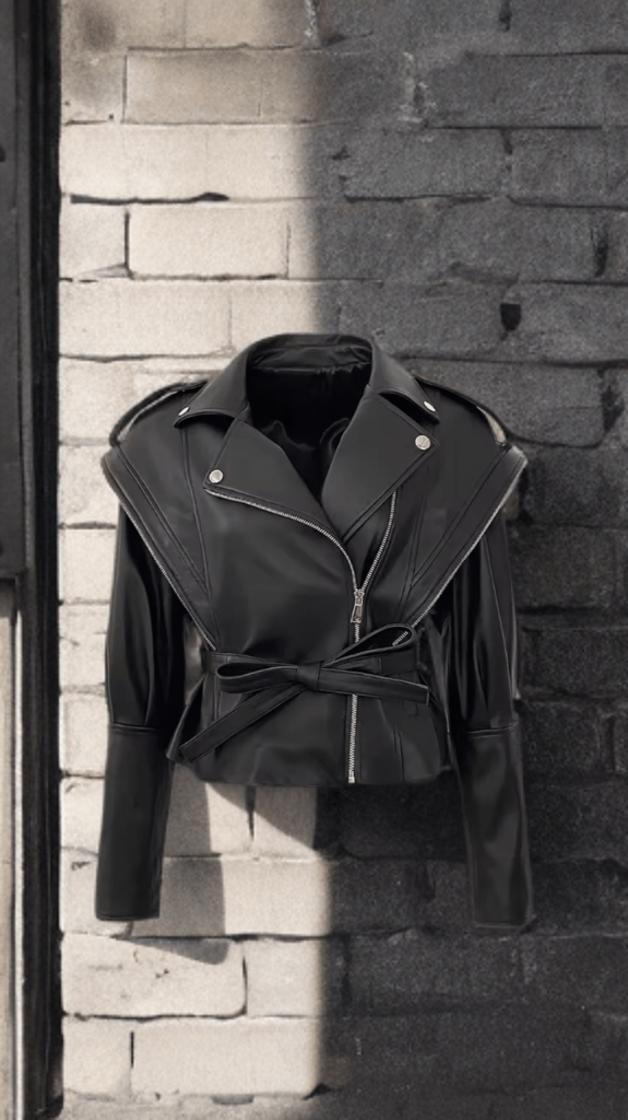 Ramoneska ze skóry damska skórzana kurtka czarna, SUSAN - LEU