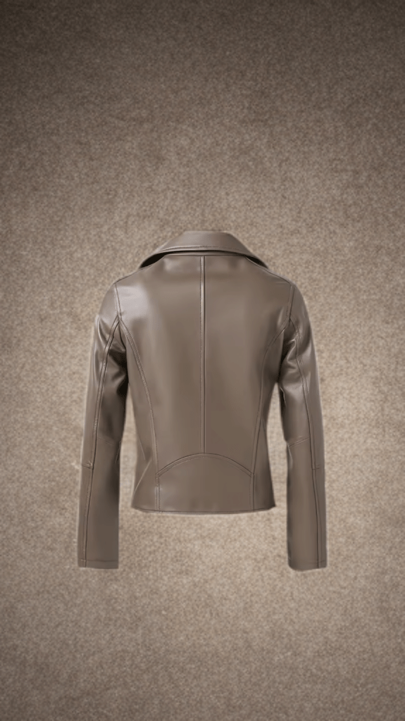 Ramoneska ze skóry naturalnej damska skórzana kurtka mokka, ARLETA - LEU