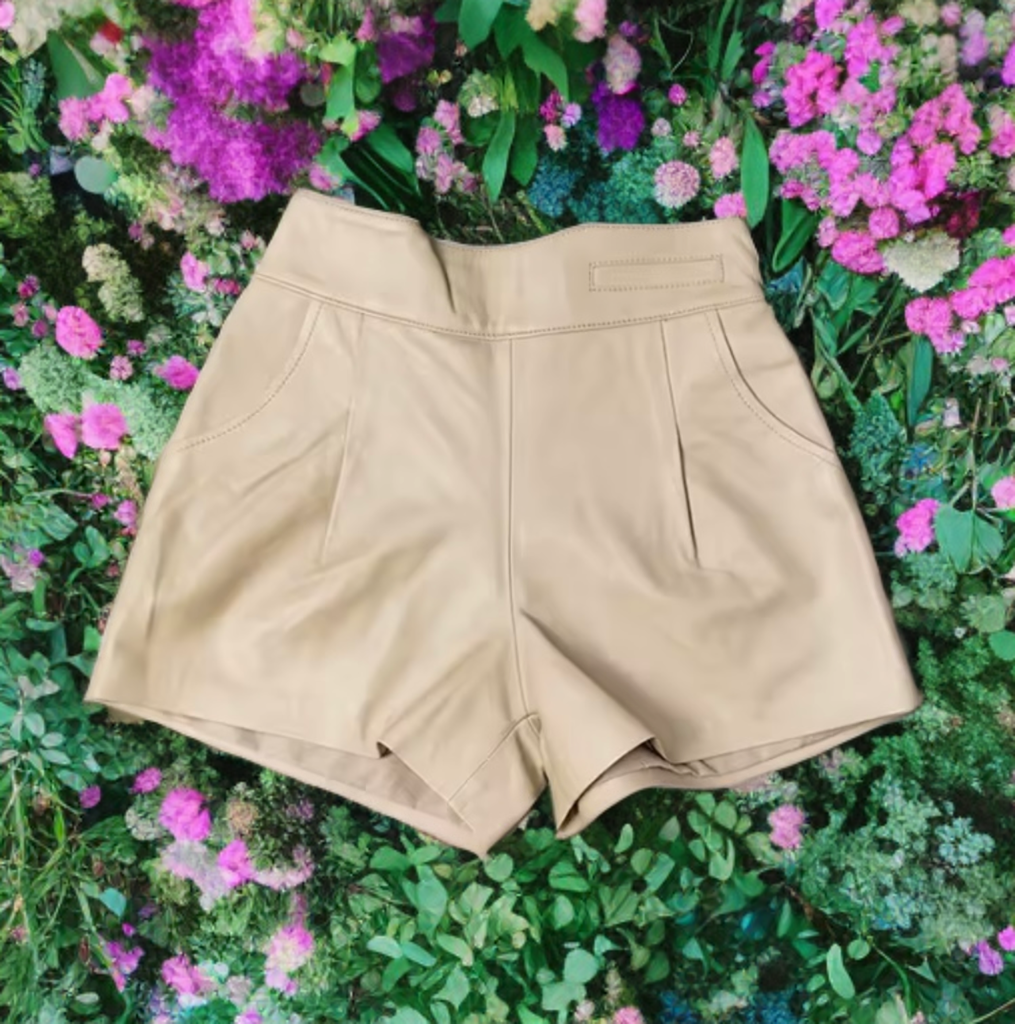 Spodenki skórzane ze skóry naturalnej beżowe, S - 1 - LEU