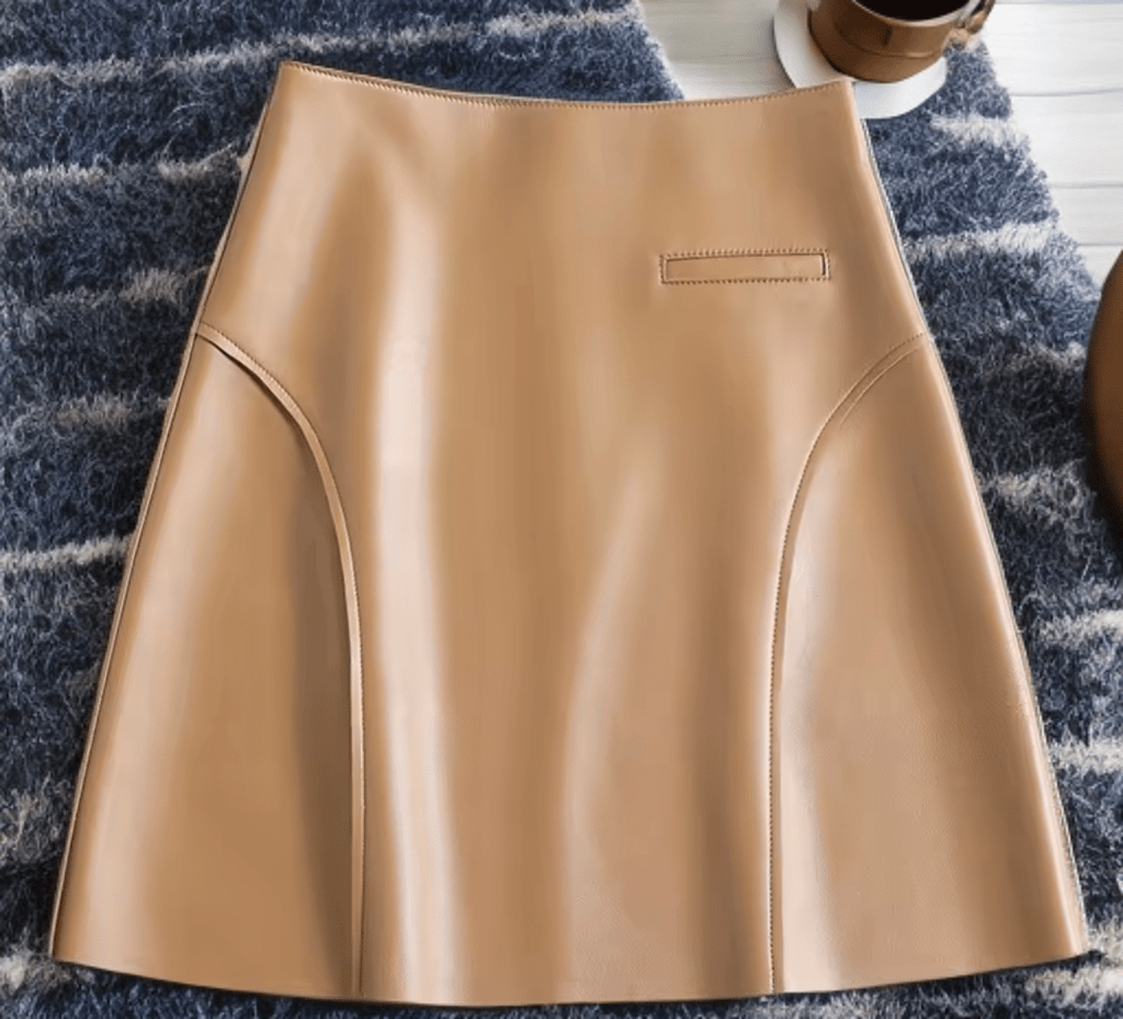 Spódnica skórzana damska ze skóry naturalnej MINI - 2 - LEU