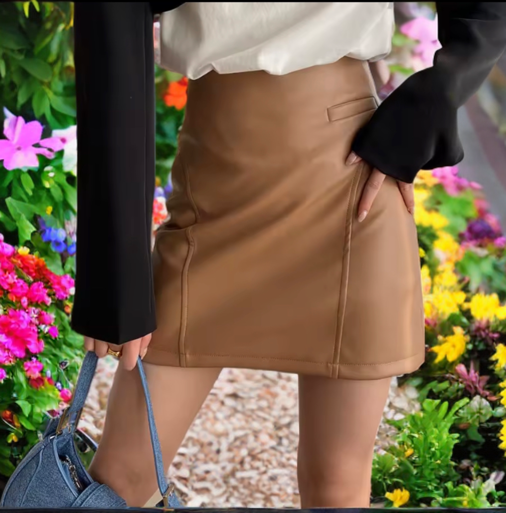 Spódnica skórzana damska ze skóry naturalnej MINI - 2 - LEU