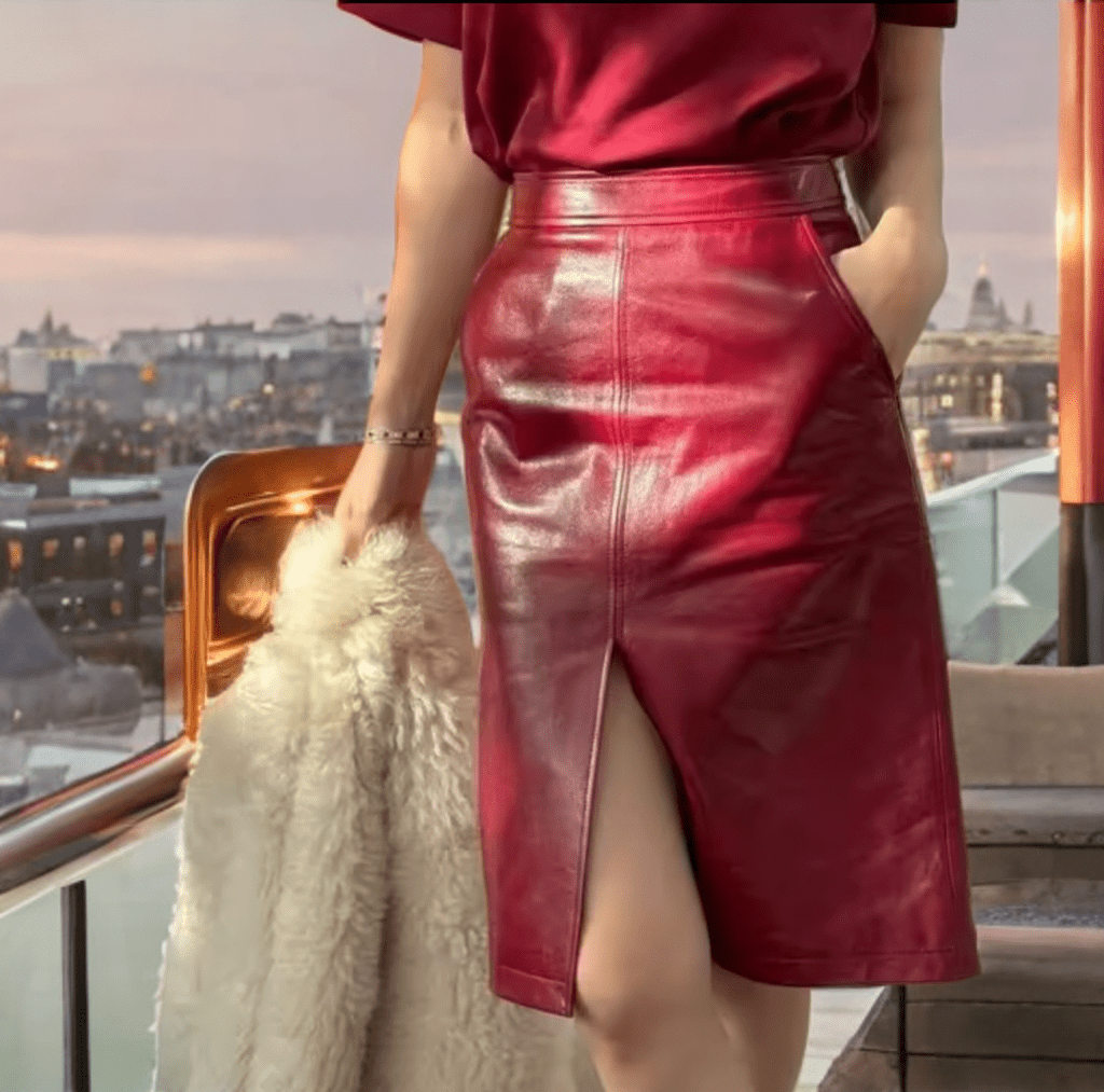 Spódnica skórzana ze skóry naturalnej MIDLL - 1 - LEU