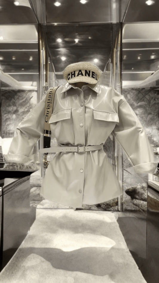 Sukienka skórzana damska beżowa,SANDRA od LEU wykonana z ekologicznej skóry  dostępna w różnych kolorach.