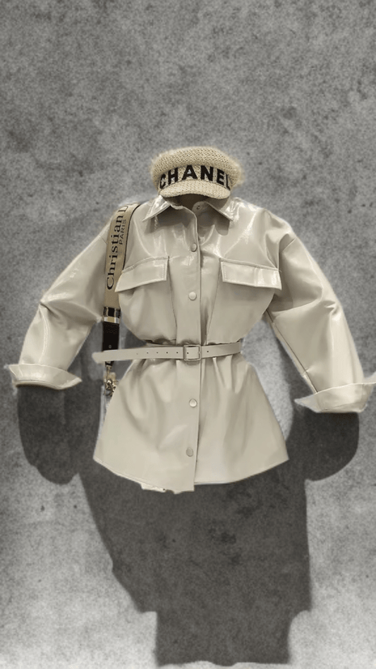 Sukienka skórzana damska beżowa,SANDRA od LEU wykonana z ekologicznej skóry  dostępna w różnych kolorach.