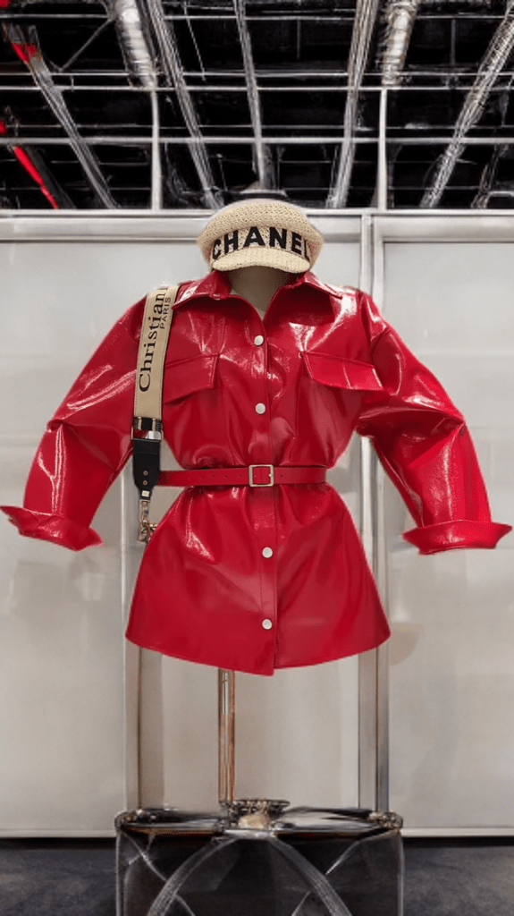 Sukienka skórzana damska czerwona,SANDRA od LEU dostępna  w różnych kolorach wykonana z ekologicznej skóry.