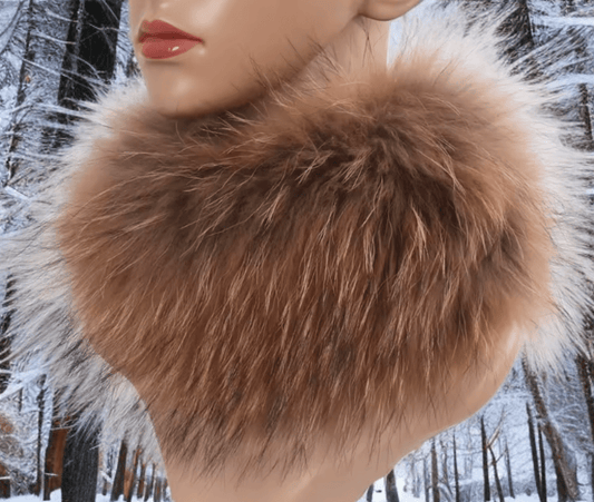 Szalik z jenota, jenotem - opaska z jenota,jenotem/brązowa - LEU