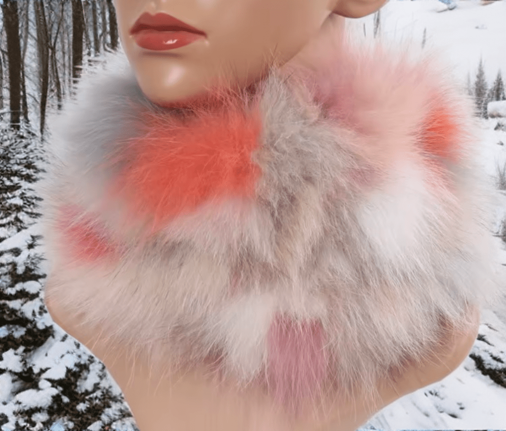 Szalik z lisa,lisem - opaska z lisa,lisem/multikolor - LEU